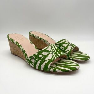 Kate Spade New York Meena Palm Fronds Wedge Sandals 9.5 New